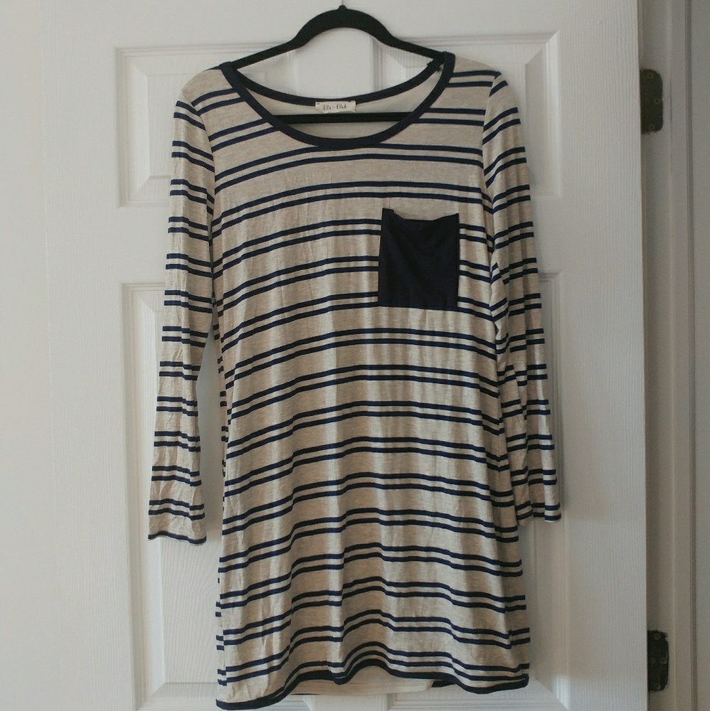 Striped long sleeve dress